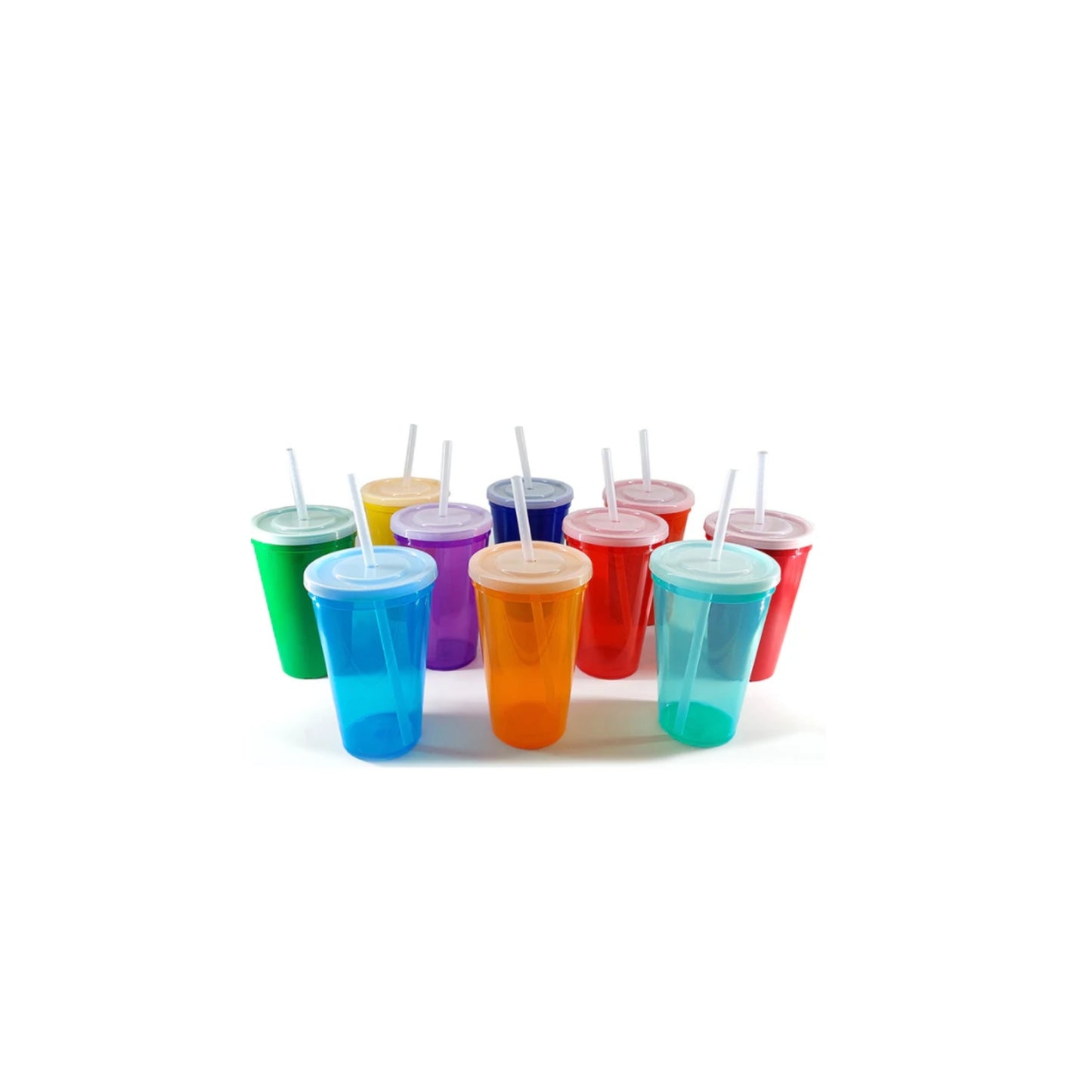 VASO MAXI JUMBO 1 LTO. C/TAPA Y POPOTE COLORES SURTIDOS 1188