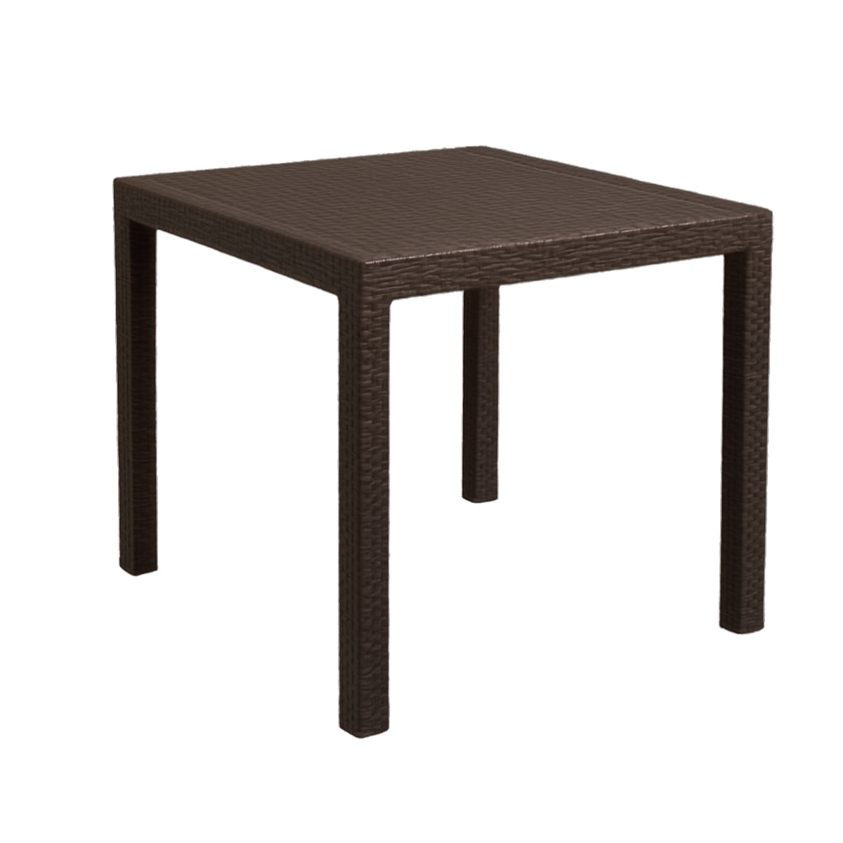 MESA TIPO RATTAN CUADRADA CHOCOLATE