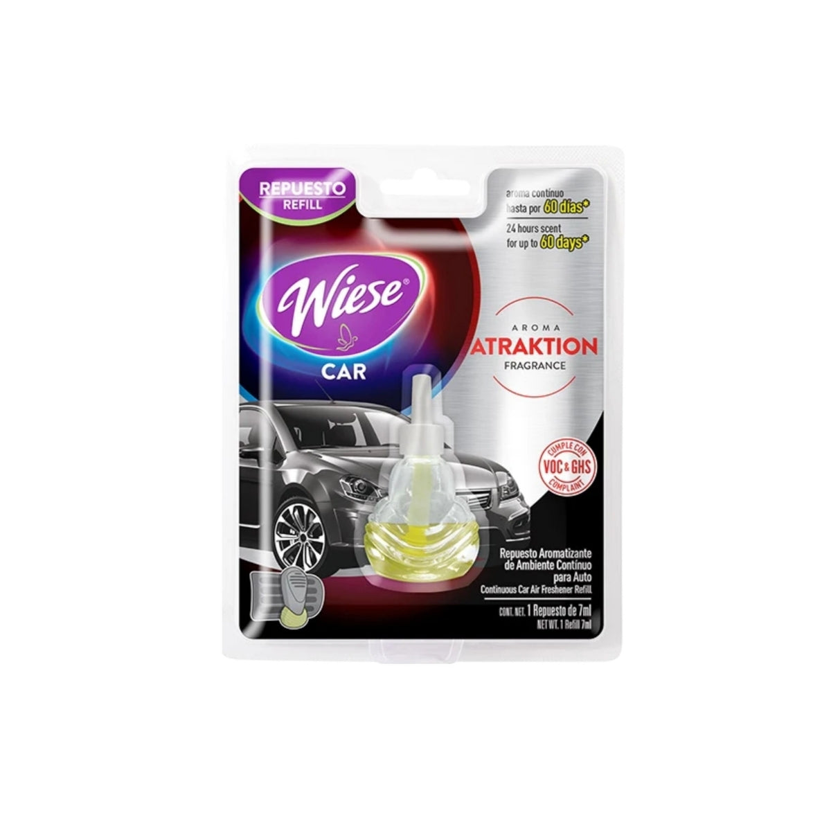 REPUESTO PARA AROMATIZANTE PARA AUTO ATRAKTION "WIESE" 7 ML.