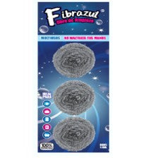 FIBRAZUL 3PZS BLISTER ACERO INOXIDABLE