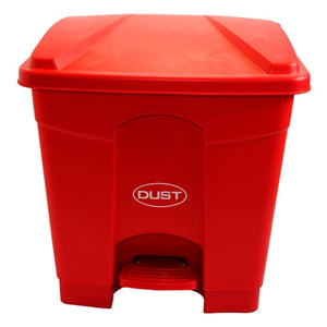 BASURERO CUADRADO DE 30 LT CON PEDAL MEDIDAS 40X41X45 (CM) ROJO DUST7330R