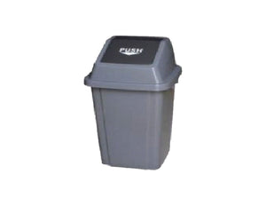 BASURERO CUADRADO TAPA ABATIBLE DE 25 LTS. MED.34X28X40 CMS. COLOR GRIS DUST7310