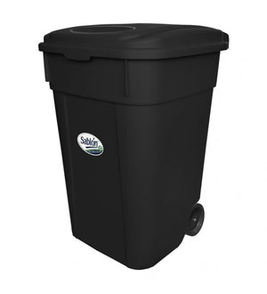 CESTO SABLON NEGRO 145L  TAPA NEGRA 8895NE
