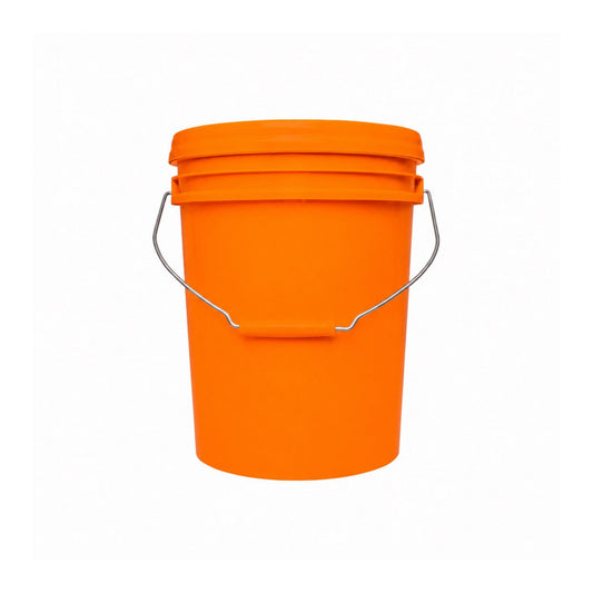 CUBETA INDUSTRIAL C/TAPA Y ASA 10 LTS. NARANJA