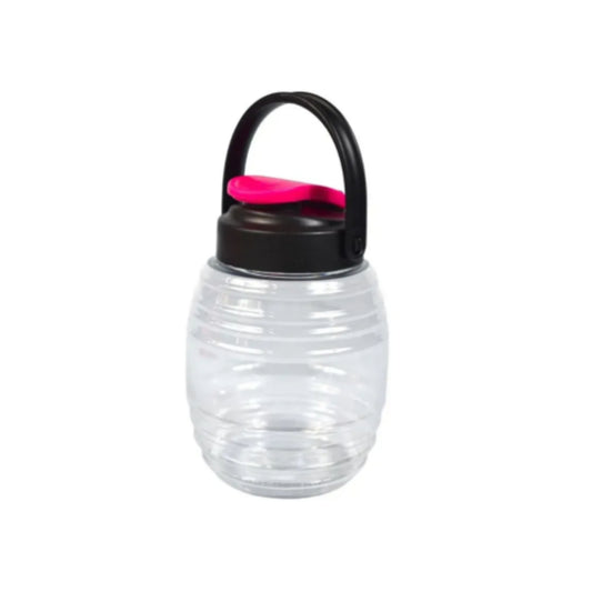 TARRO BARRILITO TRANSPARENTE C/TAPA ASA COLGANTE 600 ML