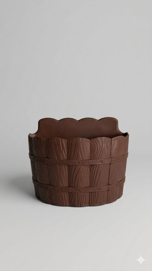 MACETA PARED MADERA#1 CHOCOLATE