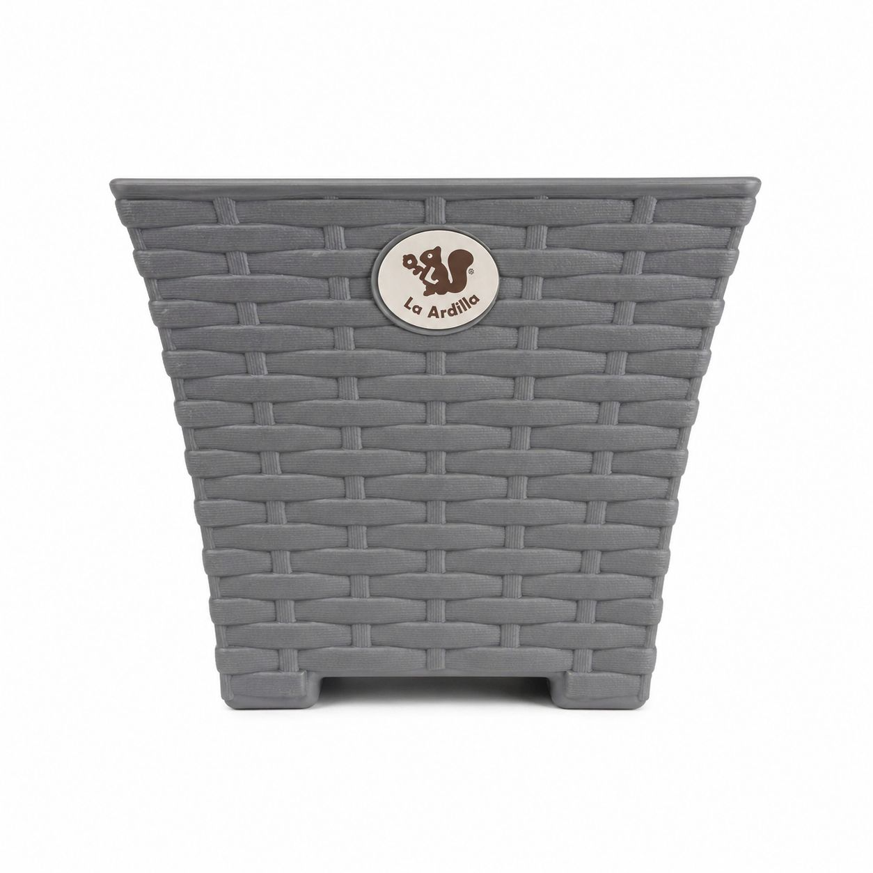 MACETA RATTAN MEDIANA CUADRADA L26 A 21 GRIS OXFORD MRME0046