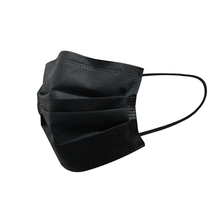 CUBREBOCA TRICAPA TERMOSELLADO PLISADO DESECHABLE NEGRO