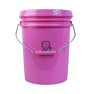 CUBETA INDUSTRIAL C/TAPA Y ASA 10 LTS. ROSA