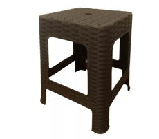 BANCO RATTAN CUADRADO PREMIUM NEGRO C/1