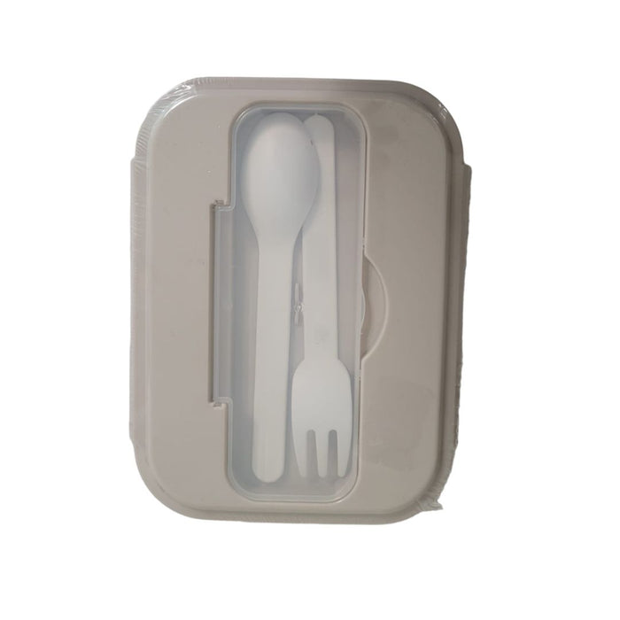 JUEGO DE 4 PIEZAS LONCHERA DE PLASTICO CON TAPA, TENEDOR Y CUCHARA M230047