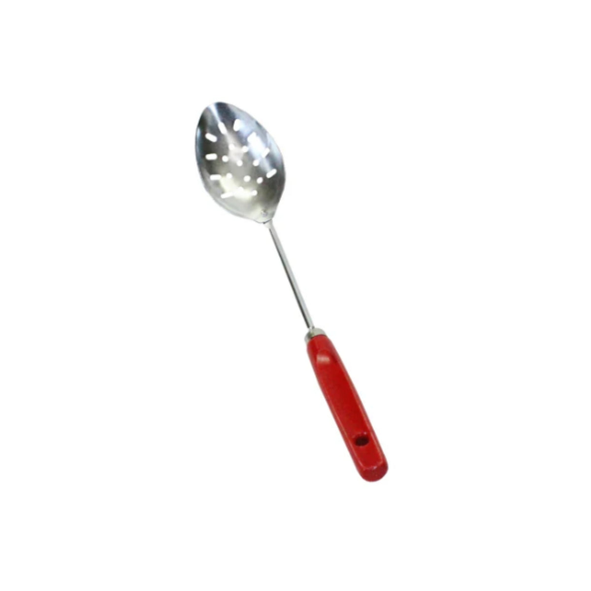 CUCHARA P/COCINA RANURADA  MANGO ROJO