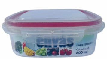 HERMETICO PLASTICO ENVAS CUADRADO NO.2 800ML