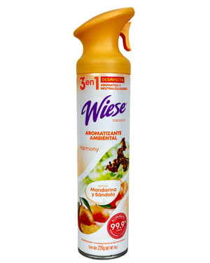 AROMATIZANTE EN AEROSOL PREMIUM MANDARINA SANDALO "WIESE"  8 OZ.