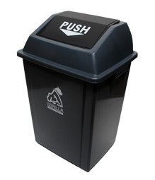 BOTE CUADRADO CON TAPA PUSH 40 LITROS AF07311-PS40