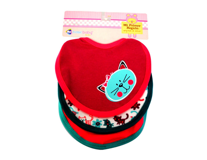 JUEGO C/3  BABEROS CHICOS INTER C/HULE ROSA E-50006/ 50006-1