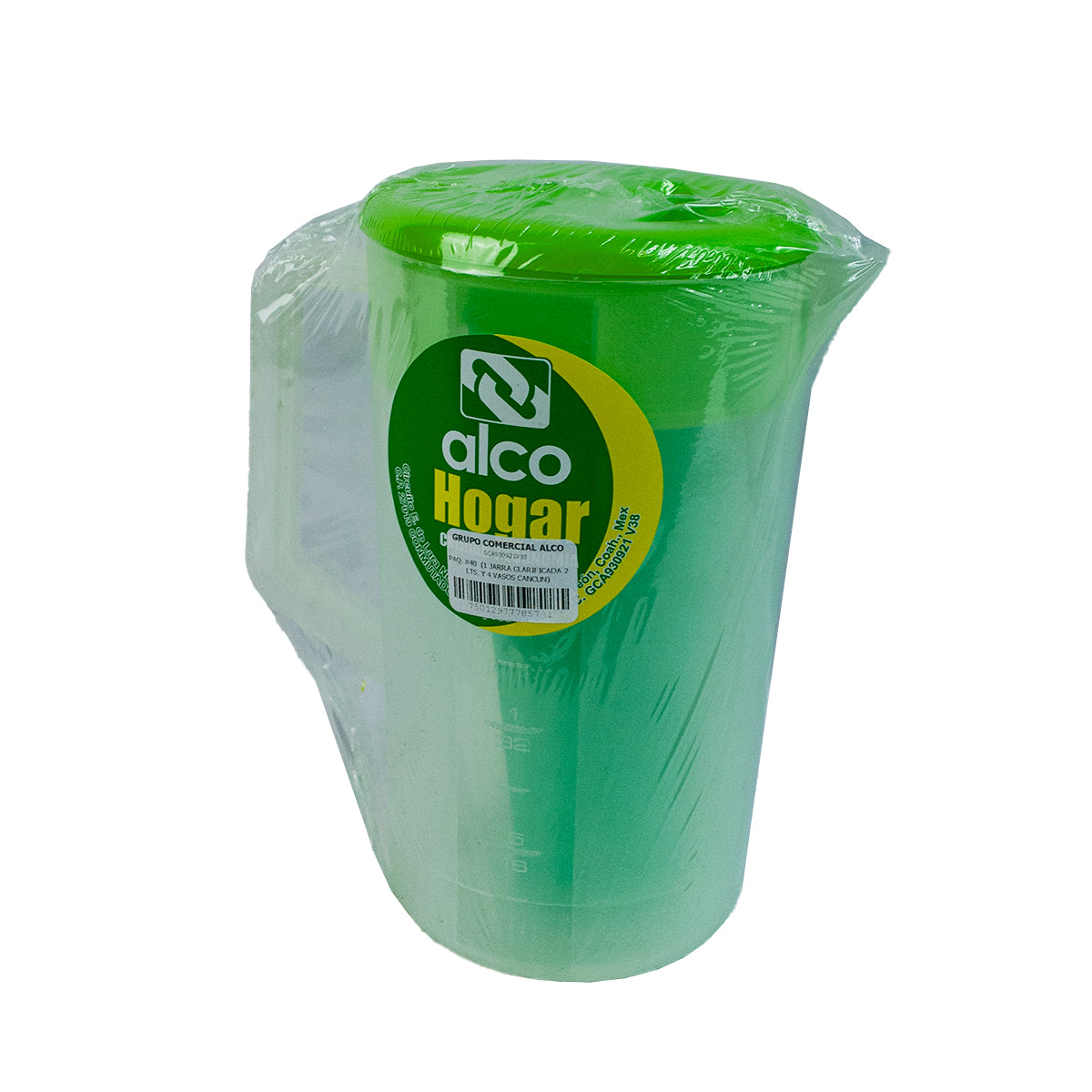 Foto de paq. (1 jarra clarificada 2 lts. y 4 vasos cancun) — Alco Distribuidora Torreón mayoreo
