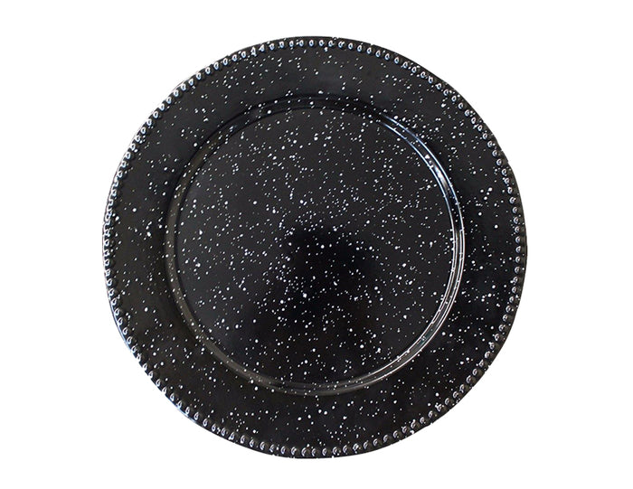 PLATO No. 16 TROQUELEADO COLOR NEGRO CON MOTITAS