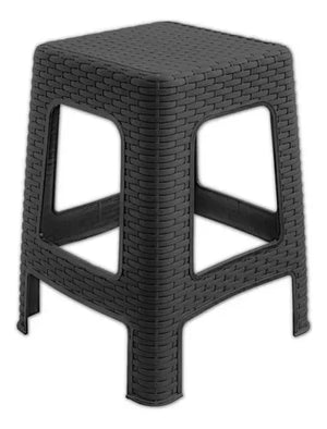 BANCO RATTAN CUADRADO PREMIUM NEGRO C/1