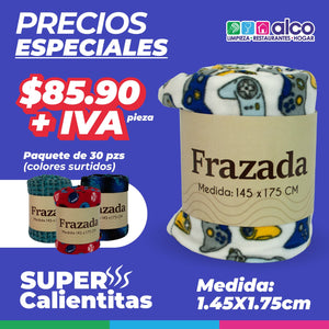 PAQUETE CON 30 FRAZADAS POLAR SÚPER CALIENTITAS