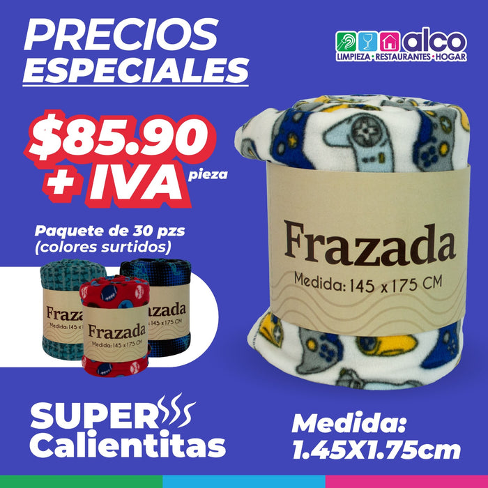 PAQUETE CON 30 FRAZADAS POLAR SÚPER CALIENTITAS