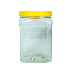 VITROLERO CUADRADO CON TAPA LISA 1.89 LTS. (1/2 GAL)  TRANSPARENTETAPA BLANCA