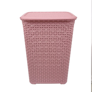 CESTO RATTAN C/TAPA L45.5X33 ROSA MAGNOLIA CESR0077