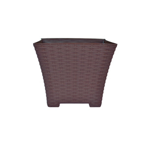 Foto de maceta rattan mediana cuadrada l26 a 21 chocolate mrme0006 — Alco Distribuidora Torreón mayoreo