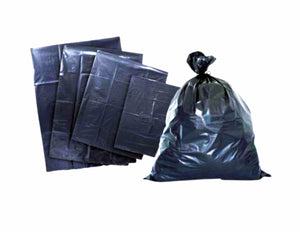 APQ - Bolsas de basura negras de 43 x 48 pulgadas, paquete de 25 bolsas de  basura grandes, bolsas de basura de polietileno de alta densidad de 17